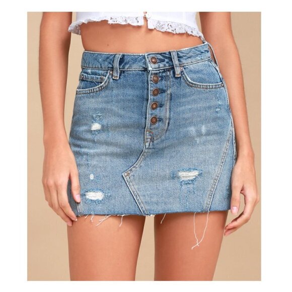 Free people denim skirt - Picture 3 of 6